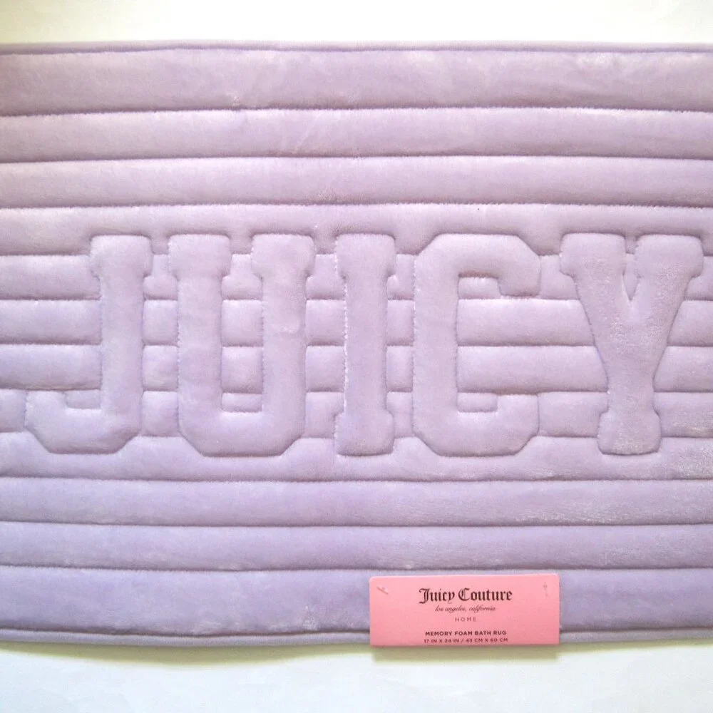 Juicy Couture Purple Lavender Bathroom Memory Foam Bath Rug Mat Shower Home